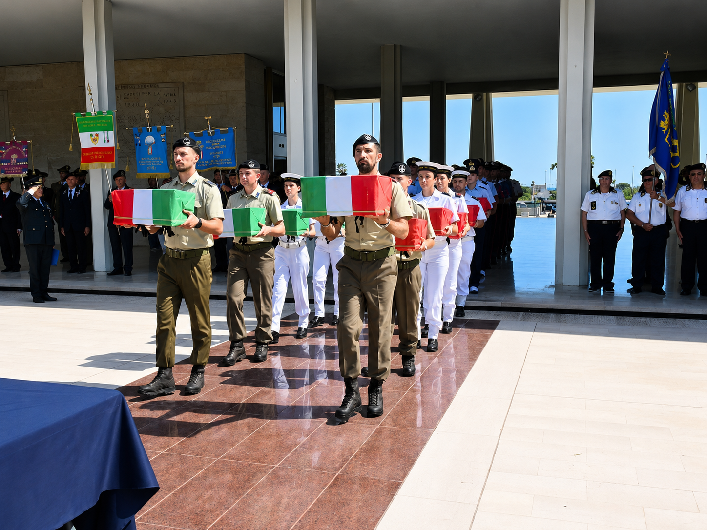 Il sacrario dei Caduti d'Oltremare di Bari, dove sono stati tumulati i 27 soldati caduti in Albania