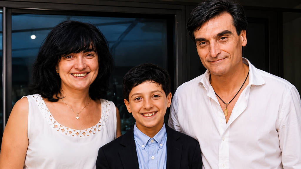 Michele Fazio con i genitori Lella e Pinuccio